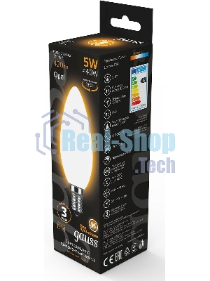 Лампа светодиодная Gauss Filament Свеча E14 5Вт 2700К OPAL