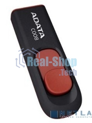 Флешка USB ADATA С008 (AC008-32G-RKD), 32Gb, USB 2.0, R/W 15/5, черный/красный