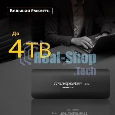 Внешний SSD Patriot Transporter, 4TB, USB 3.2 Gen 2 Type-A/Type-C, R/W 1000/1000, черный
