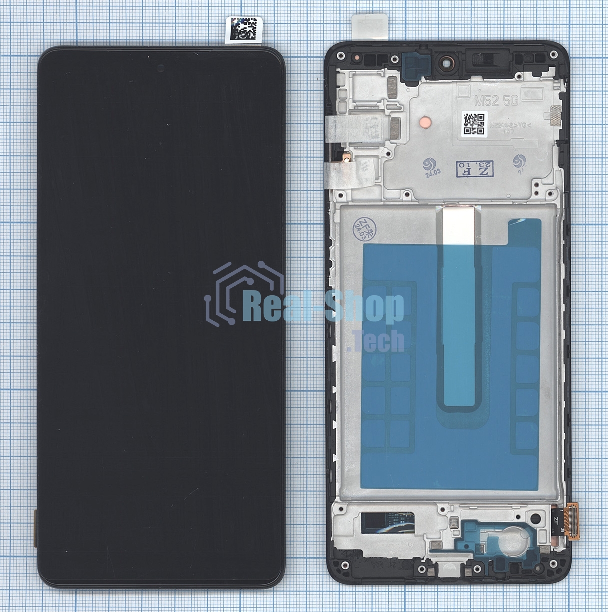 Дисплей для Samsung Galaxy M52 5G SM-M526F в сборе с тачскрином и рамкой OLED черный