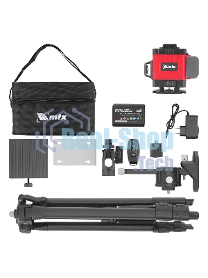 Лазерный уровень м-призм. MTX ML 360-3 Pro SET, 30 м, акк. Li 3000 мА·ч, состоит из 2 частей