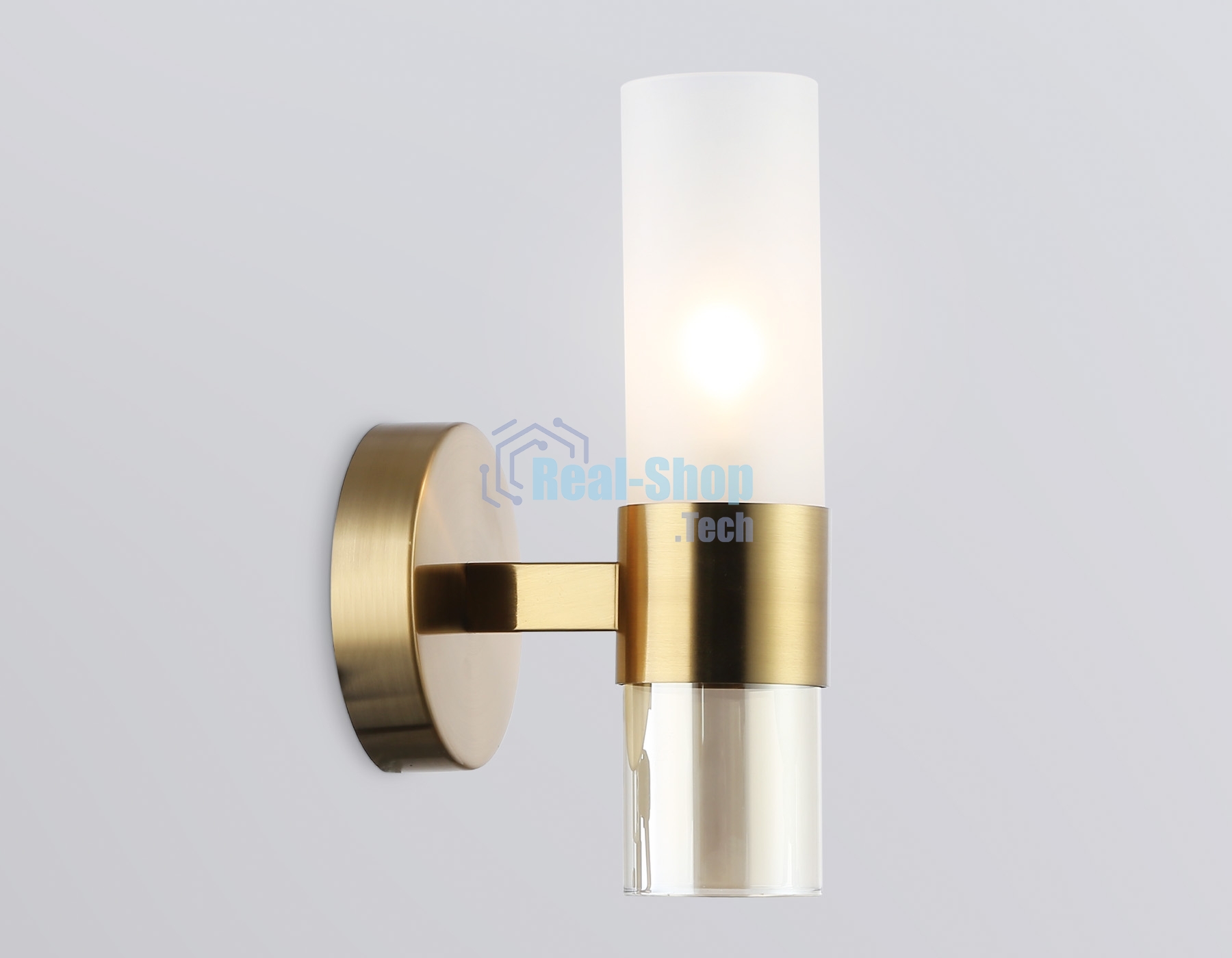 Настенный светильник Ambrella light LH55116 BS/FR/TI латунь/белый матовый/янтарь E14 max 40W 130*100*225
