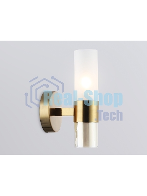 Настенный светильник Ambrella light LH55116 BS/FR/TI латунь/белый матовый/янтарь E14 max 40W 130*100*225