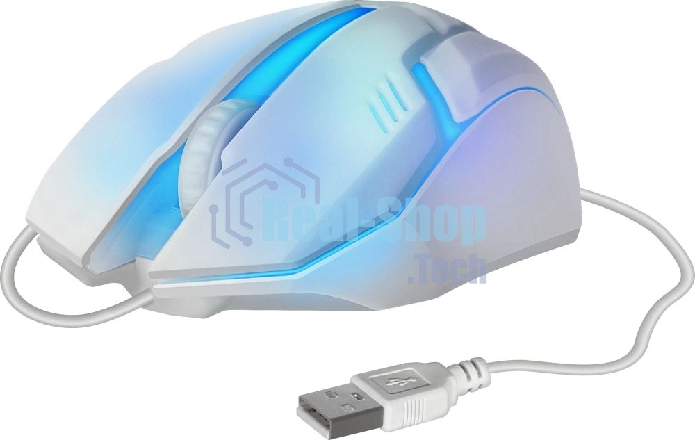 Мышь проводная Defender Cyber MB-560L белый, 1200 dpi, USB, кнопки - 3