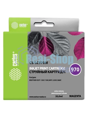 Картридж струйный Cactus CS-LC970M пурпурный (20 мл) для Brother MFC-260c/235c/DCP-150c/135c
