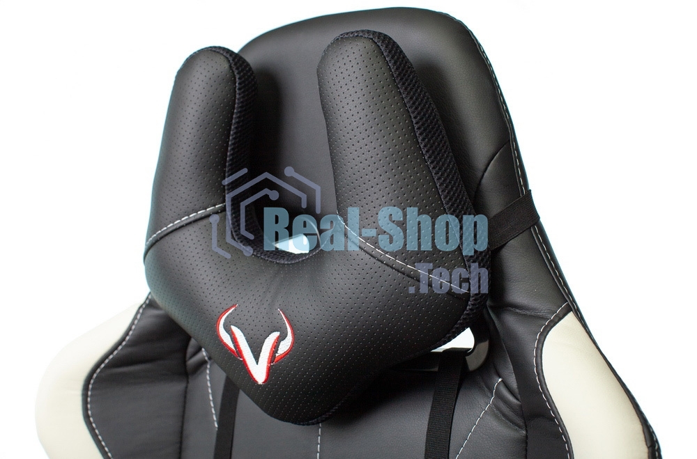 Кресло игровое Бюрократ VIKING 5 AERO WHITE черный/белый искусственная кожа