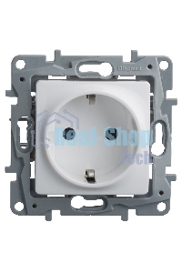 Розетка ETIKA 2К+З на винтах, белый ETIKA Розетка 2К+З на винтах, белый