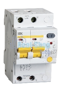 Выключатель автоматический дифференциального тока Iek MAD12-2-016-C-030 АД12М 2Р С16 30мА ИЭК