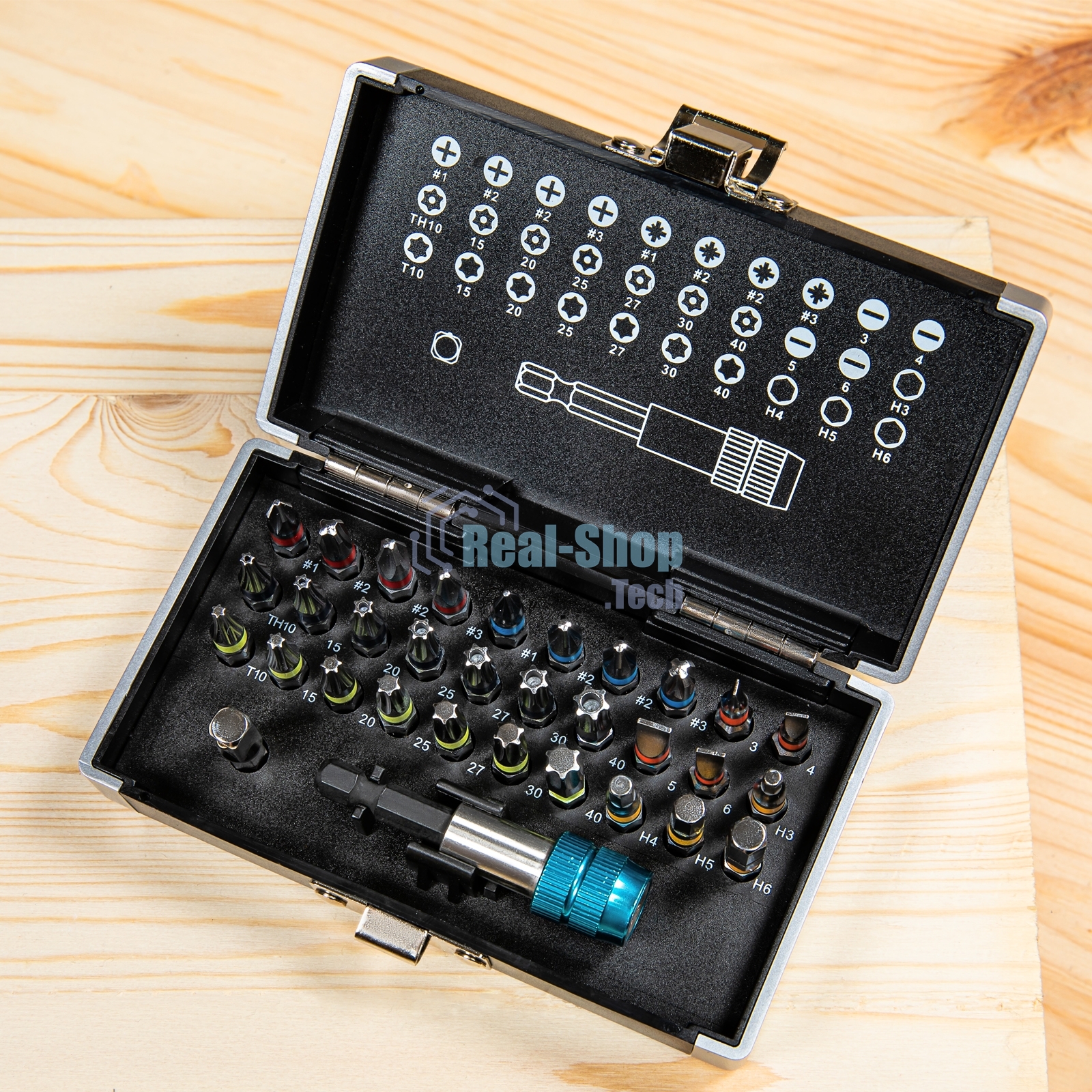 Набор бит Gross 11363 магнитный адаптер, сталь S2, пластиковый кейс, 32 предм.