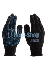 Перчатки трикотажные Сибртех хлопкоэфирные плюшевые, ПВХ 