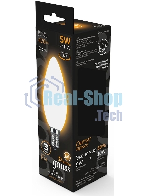 Лампа светодиодная Gauss Filament Свеча E14 5Вт 2700К OPAL