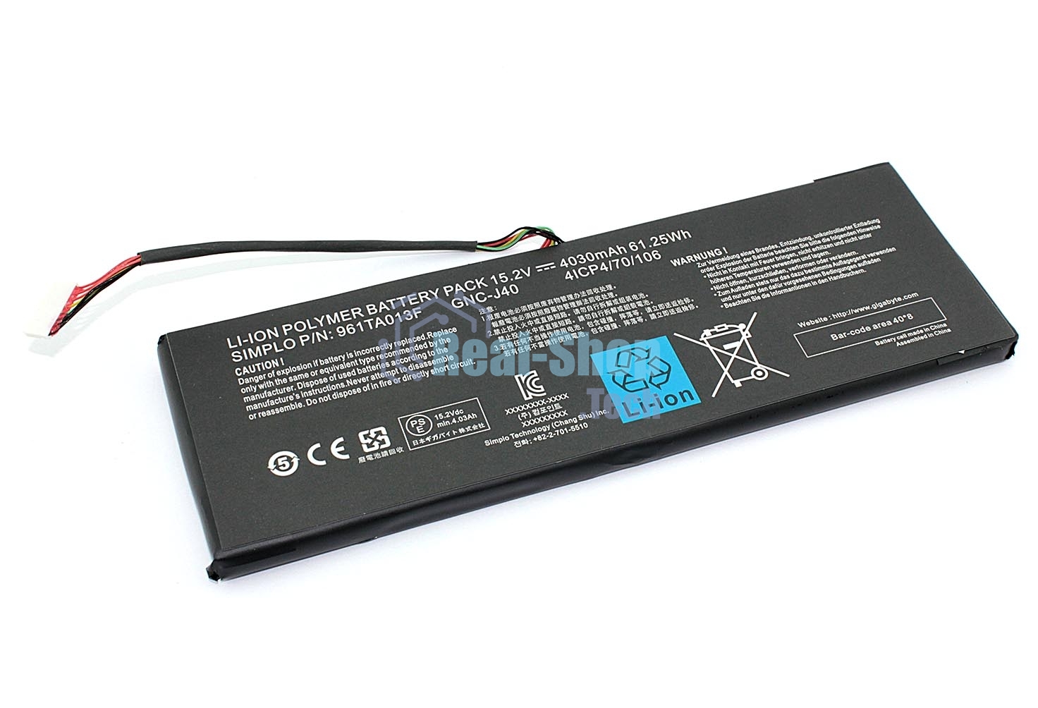 Аккумуляторная батарея для ноутбука Gigabyte P34G v2-315.2V 4030mAh