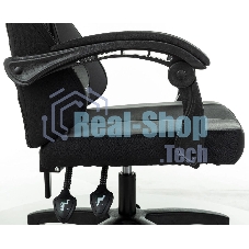 Кресло Zombie Rudger черный/серый, экокожа, 120 кг, механизм качания