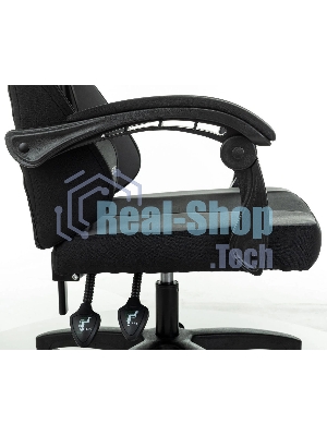 Кресло Zombie Rudger черный/серый, экокожа, 120 кг, механизм качания