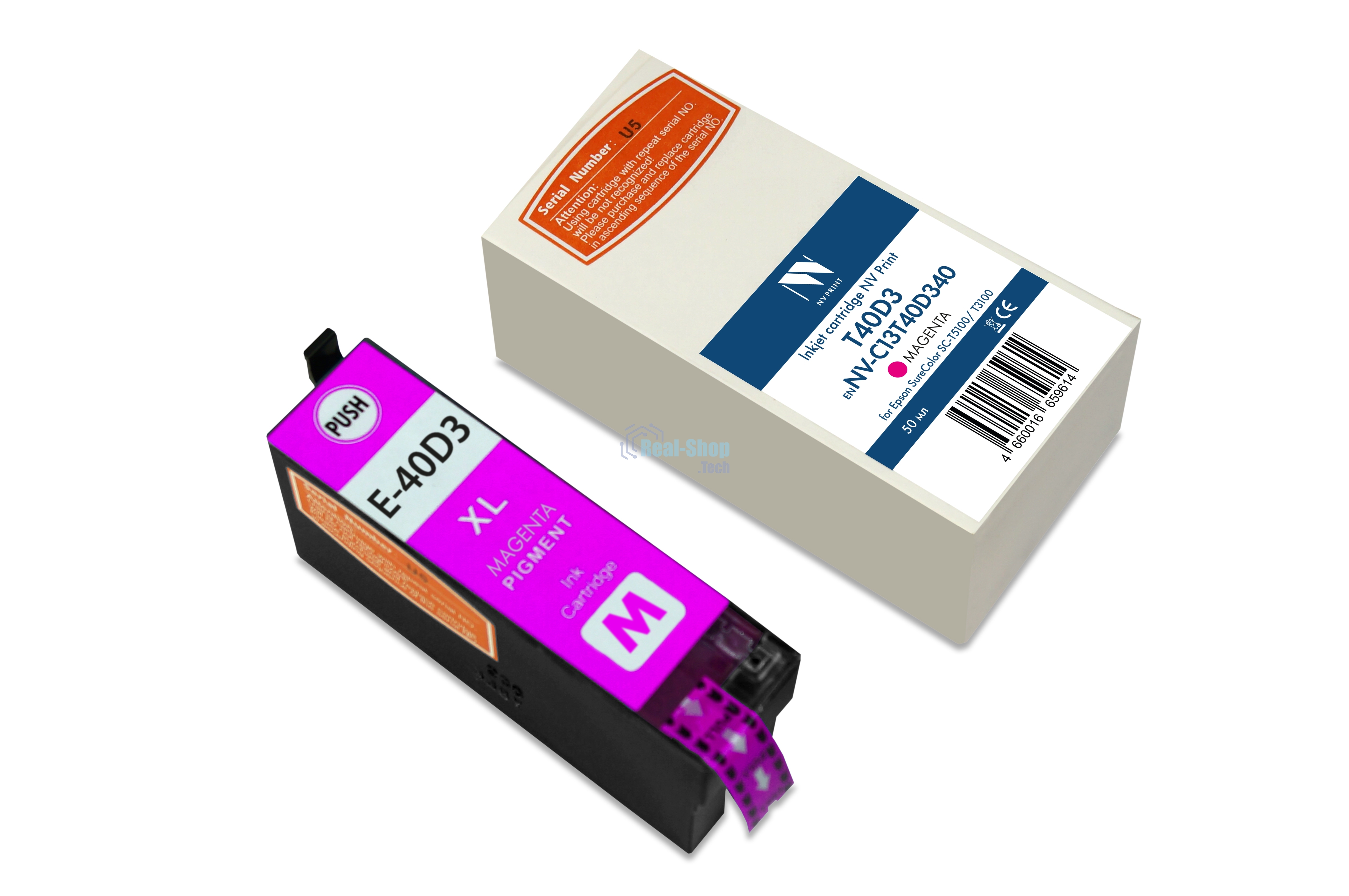 Струйный картридж NVPrint T40D3 (NV-C13T40D340) Magenta для Epson SureColor SC-T5100/T3100 (50 мл) совместимый