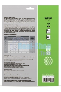 Пленка для ламинирования Cactus 125мкм A4 (25шт) глянцевая 216x303мм CS-LPGA412525