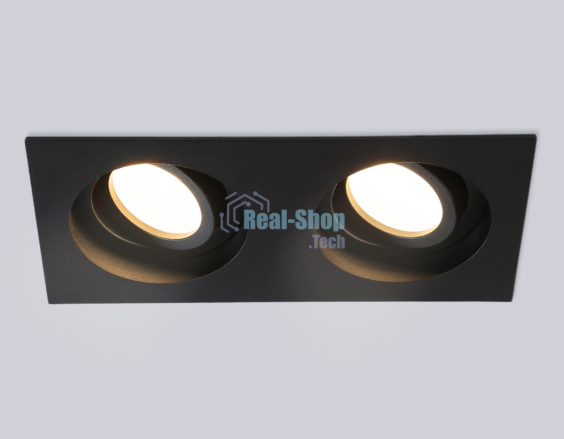 Встраиваемый поворотный точечный светильник Ambrella light TN102760/2 BK черный IP20 GU5.3/2 200*100*32
