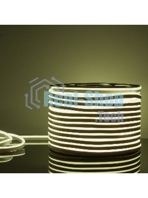 Лента светодиодная LS001 220V / Гибкий неон  9.6W 120Led 2835 IP67 6500K односторонний холодный белый, 50 м