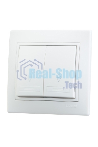 Выключатель LEZARD 701-0202-106 серия скр.проводки Мира проходной двойной белый