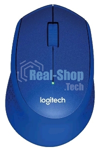 Мышь беспроводная Logitech M330 SILENT PLUS синий, 1000 dpi, радиоканал, USB, кнопки - 3