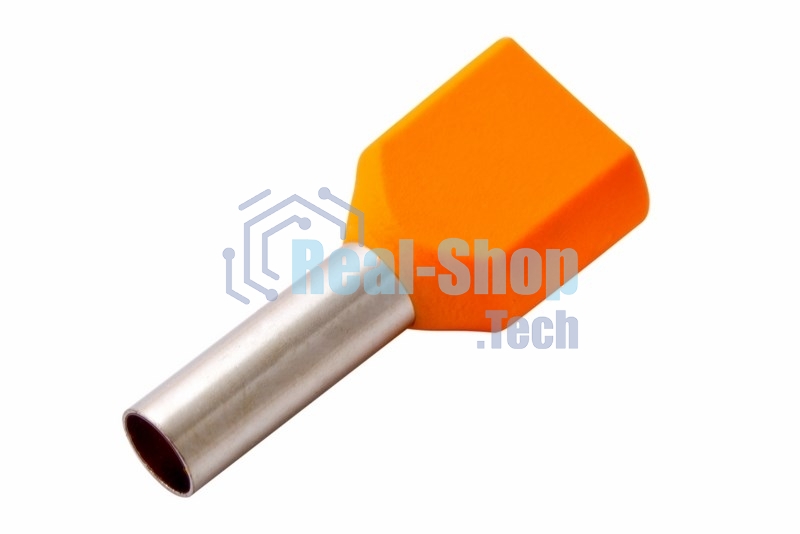 Наконечник штыревой втулочный изолированный Rexant F-12 мм 2х4 мм² (НШВи(2) 4.0-12/НГи2 4,0-12) оранжевый