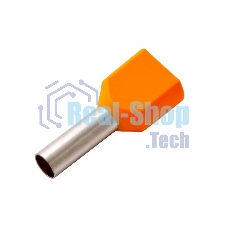 Наконечник штыревой втулочный изолированный Rexant F-12 мм 2х4 мм² (НШВи(2) 4.0-12/НГи2 4,0-12) оранжевый