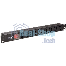 Блок розеток 8 мест PDU 19дюймов IEC320 C13 PH12-8C133 с LED выкл. алюм. профиль1U вход C14 без шнура ITK PH12-8C133