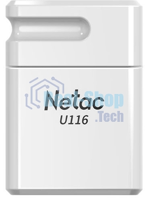 Флешка USB Netac U116 (NT03U116N-016G-20WH), 16Gb, USB 2.0, R/W 70/30, белый