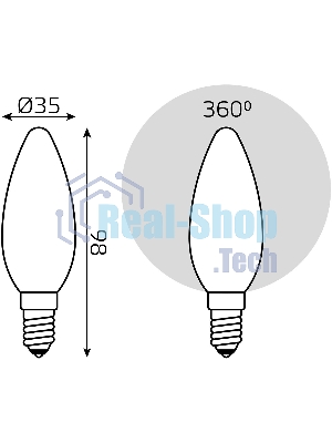 Лампа светодиодная Gauss Filament Свеча E14 5Вт 2700К OPAL