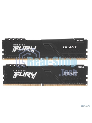 Оперативная память Kingston Fury Beast, DDR4, 32GB (2x16GB), 3200MHz, CL16, DIMM, с радиатором, черный