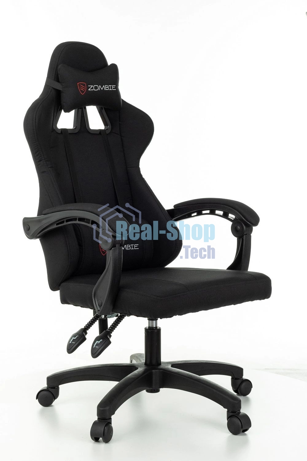 Кресло игровое Zombie Rudger черный с подголов. крестов. пластик