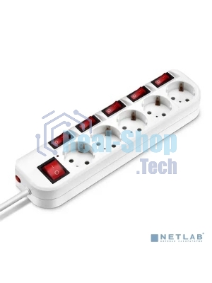 Сетевой фильтр Buro 500SH-5-SW-W 5 м, 5 розеток, белый, коробка