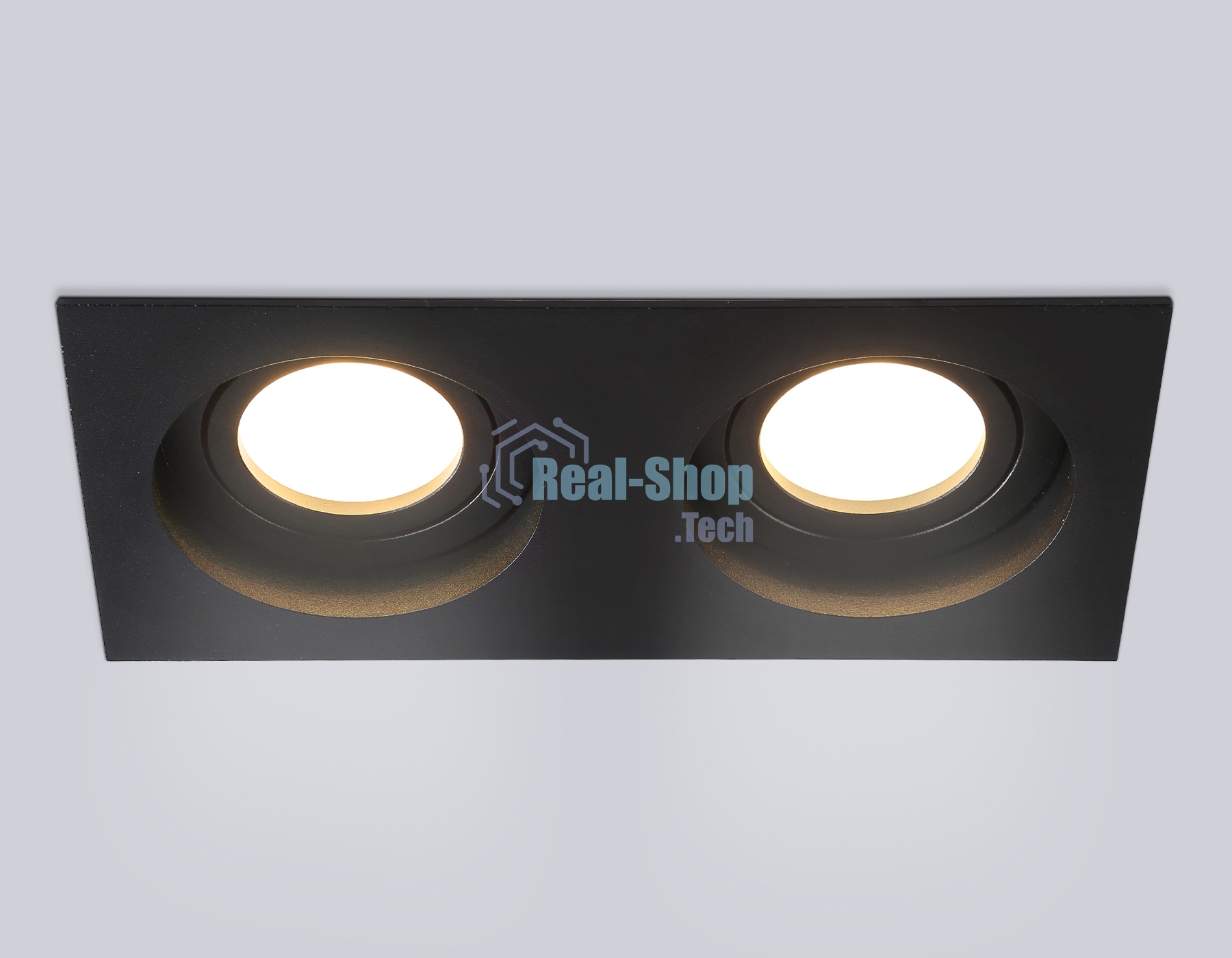 Встраиваемый поворотный точечный светильник Ambrella light TN102760/2 BK черный IP20 GU5.3/2 200*100*32
