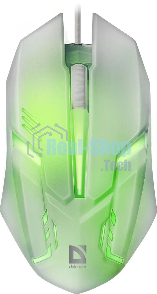 Мышь проводная Defender Cyber MB-560L белый, 1200 dpi, USB, кнопки - 3