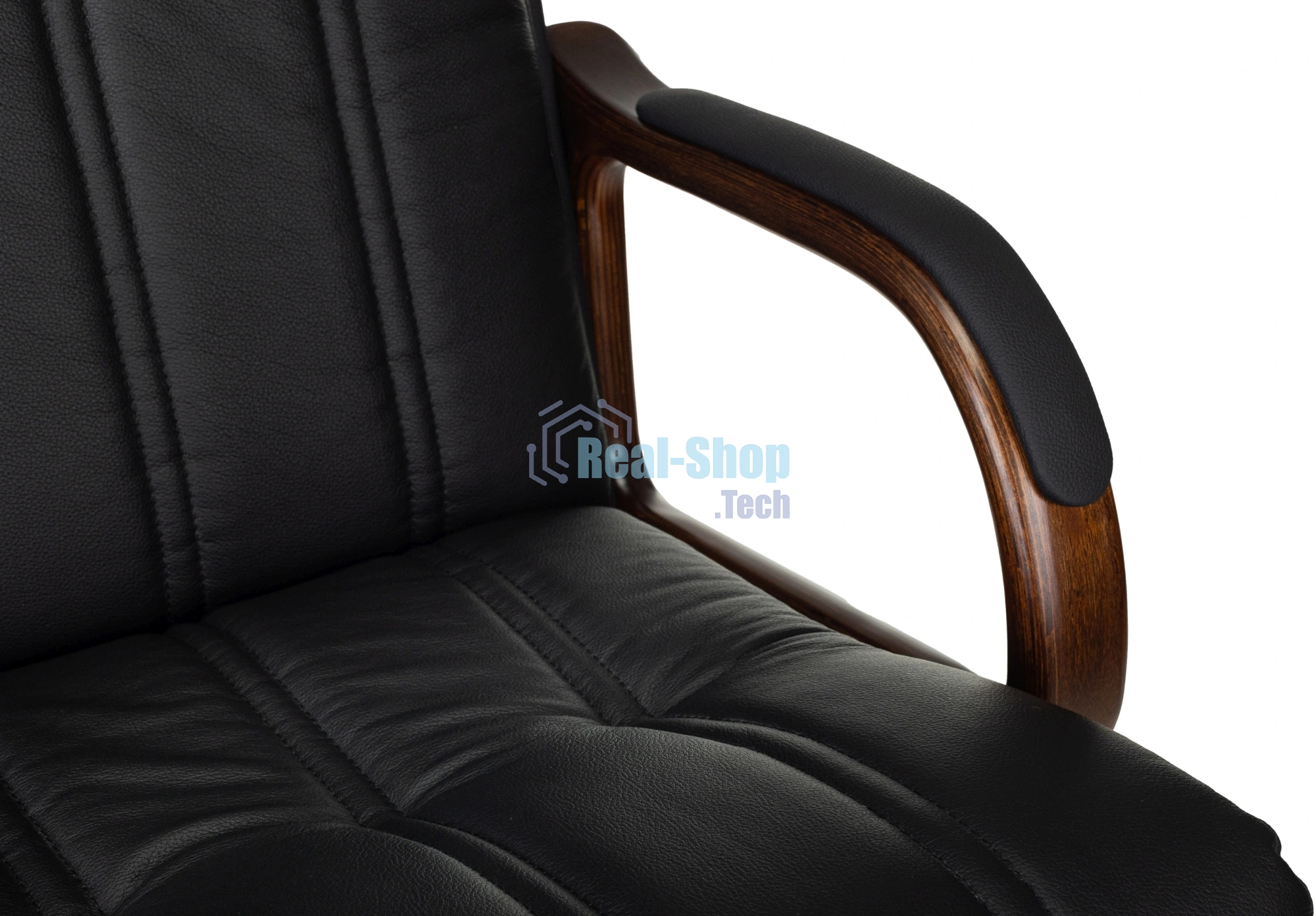 Кресло руководителя Бюрократ T-9932Walnut черный, кожа, крестов. металл/дерево