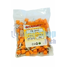 Наконечник штыревой втулочный изолированный Rexant F-12 мм 2х4 мм² (НШВи(2) 4.0-12/НГи2 4,0-12) оранжевый