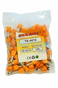 Наконечник штыревой втулочный изолированный Rexant F-12 мм 2х4 мм² (НШВи(2) 4.0-12/НГи2 4,0-12) оранжевый