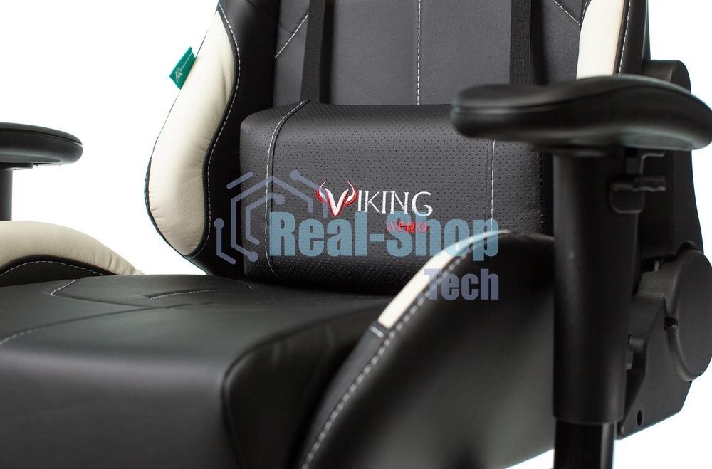 Кресло игровое Бюрократ VIKING 5 AERO WHITE черный/белый искусственная кожа