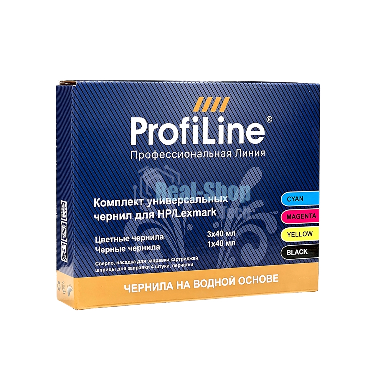 Комплект ун-ных чернил для принтеров HP/Lexmark, Black/Cyan/Magenta/Yellow 4x40 мл водн ProfiLine