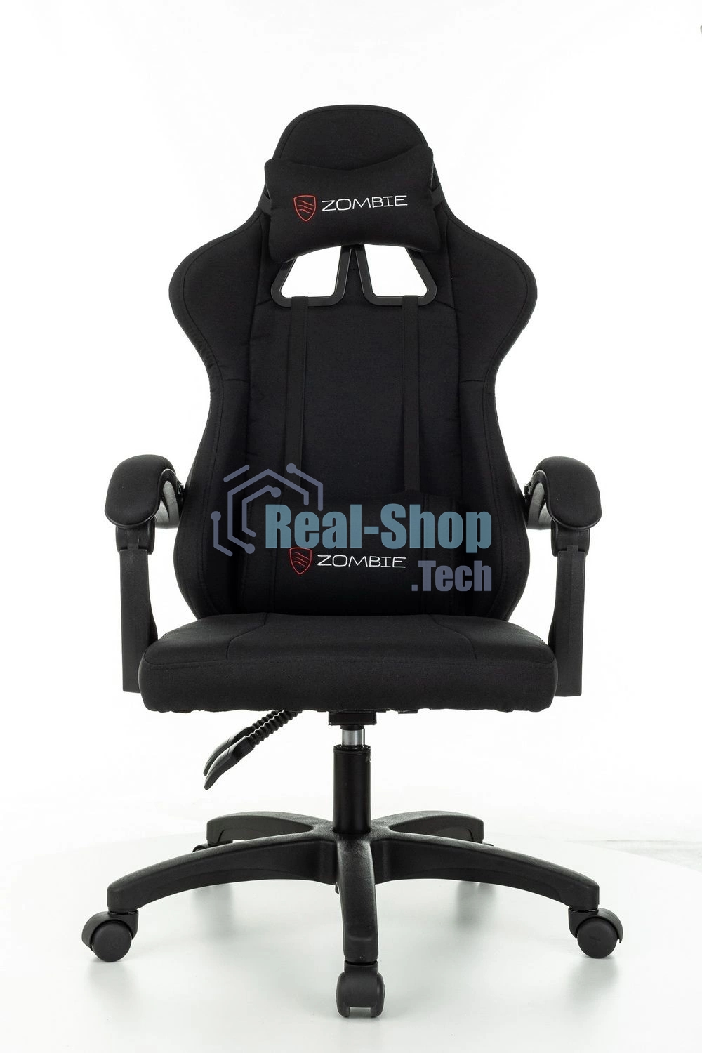 Кресло игровое Zombie Rudger черный с подголов. крестов. пластик