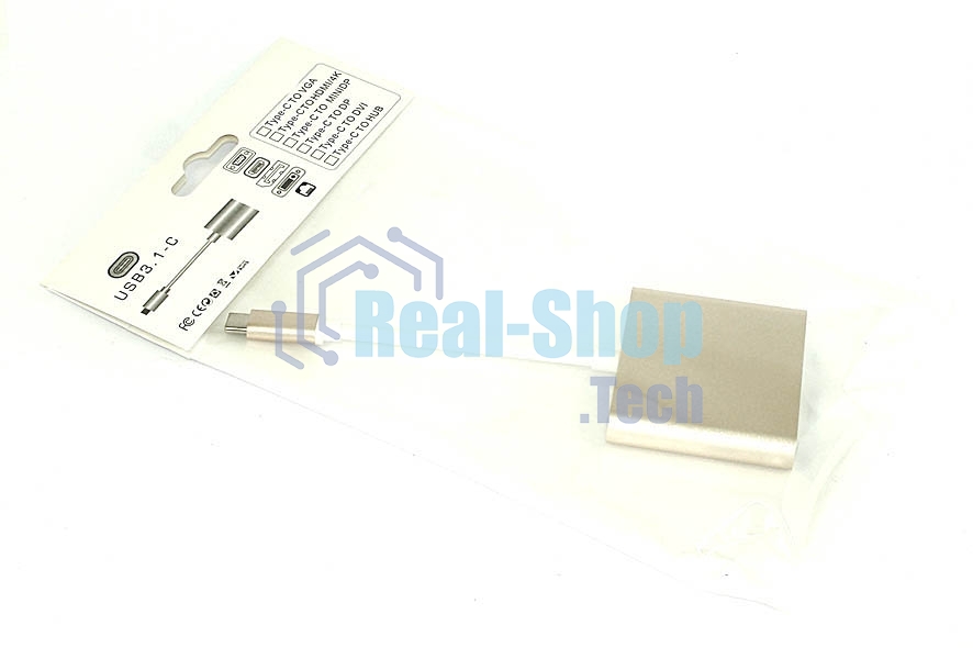 Адаптер Multiport Type-C на USB, HDMI 2.0 Type-С для MacBook, золотой
