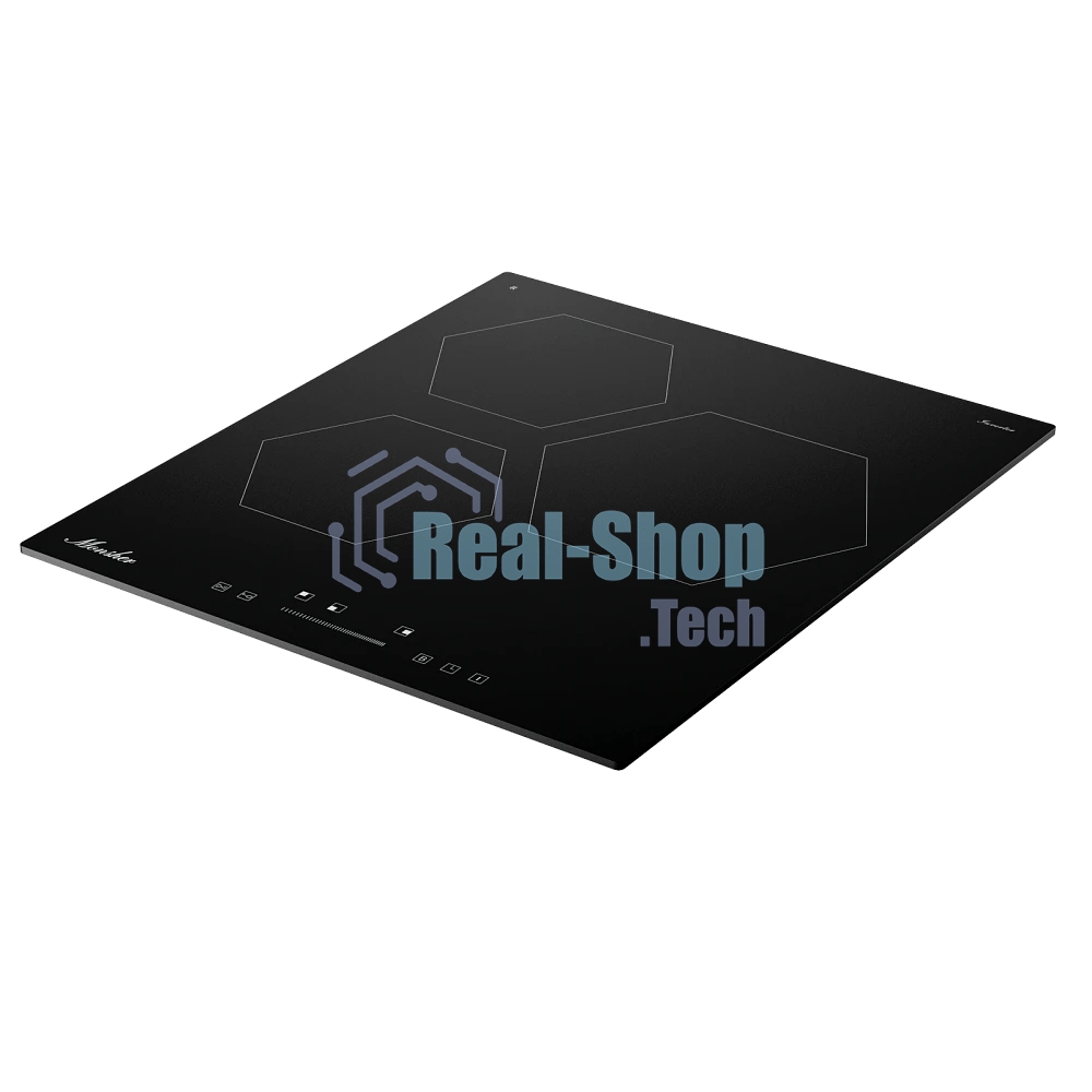 Индукционная варочная панель Monsher MHI 4506, 45 см, индукция, High-Tech, inverter, 9 уровней мощности, бустер, Stop and Go, автоматическое отключение, таймер, индикатор остаточного тепла, сенсорное/слайдерное управление, черный