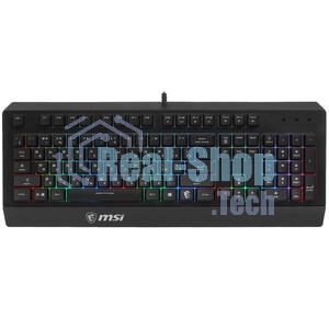 Клавиатура проводная MSI VIGOR GK20 RU черный USB Multimedia for gamer LED (подставка для запястий)