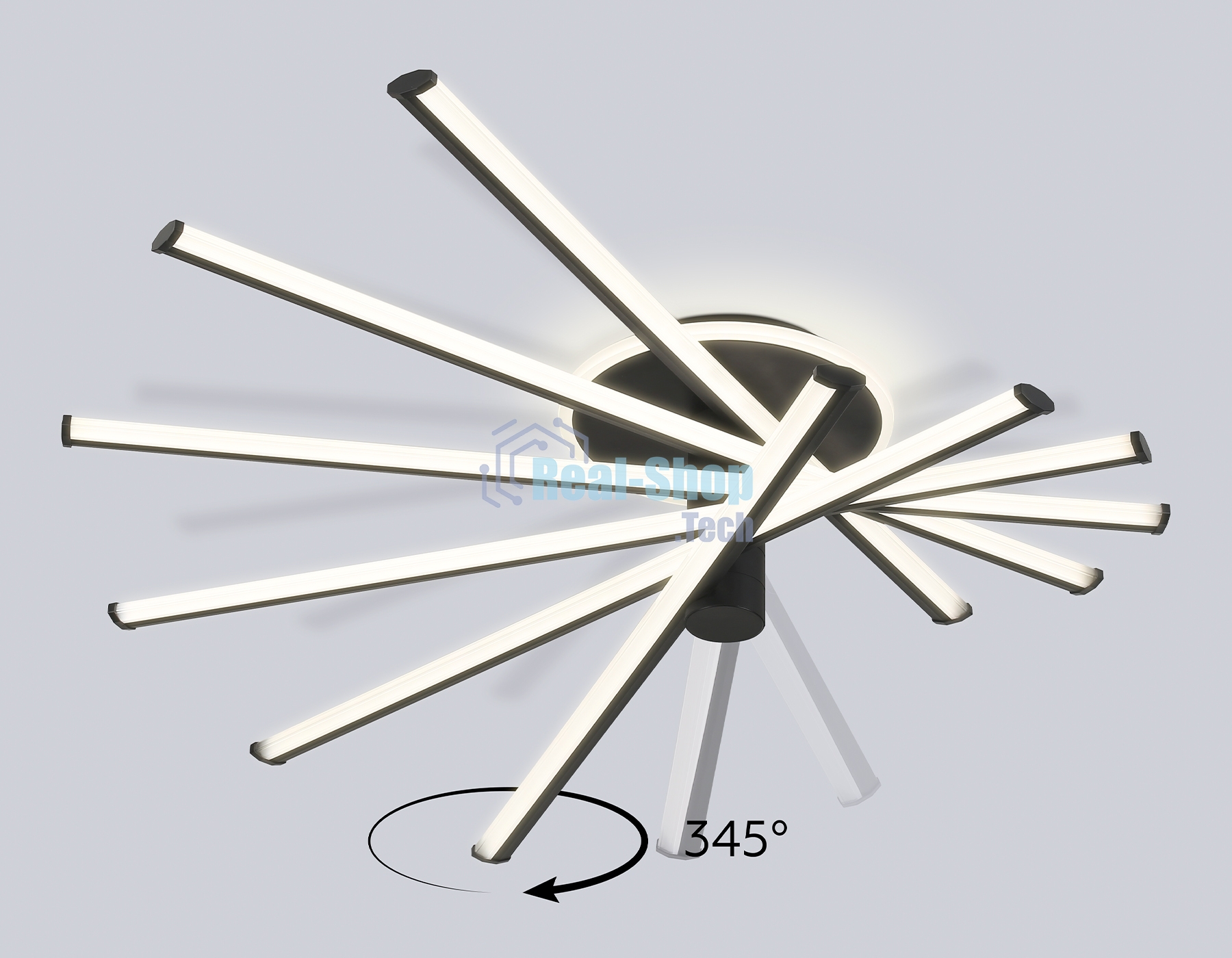 Потолочный светодиодный светильник Ambrella light FL6232 BK черный 96W 3000K-6400K 605*605*200 (ПДУ ИК)