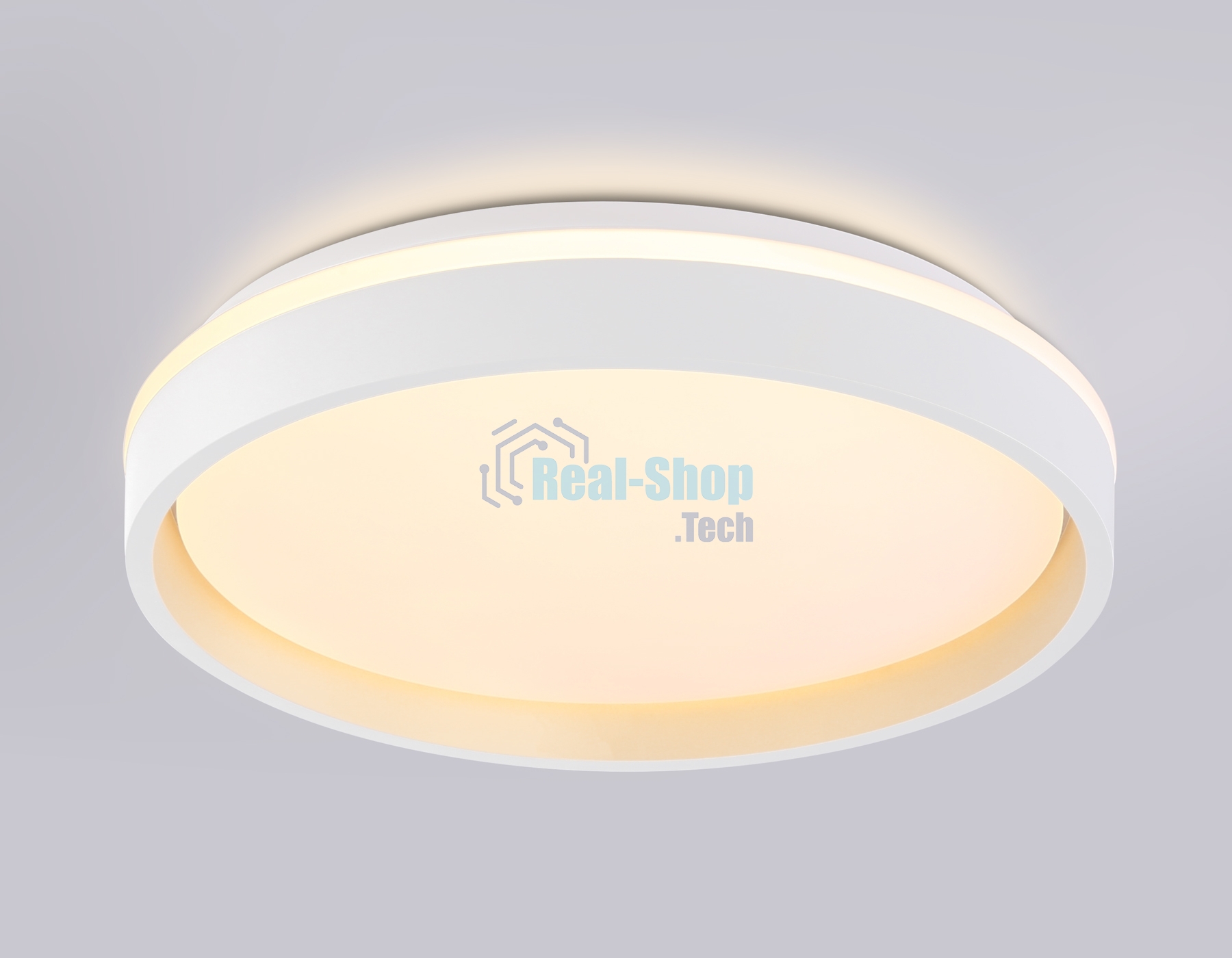 Светодиодный светильник RGB Ambrella light FZ601 WH/GD белый/золото IP20 46W 3000K-6500K+RGB D390*80 (ПДУ ИК)
