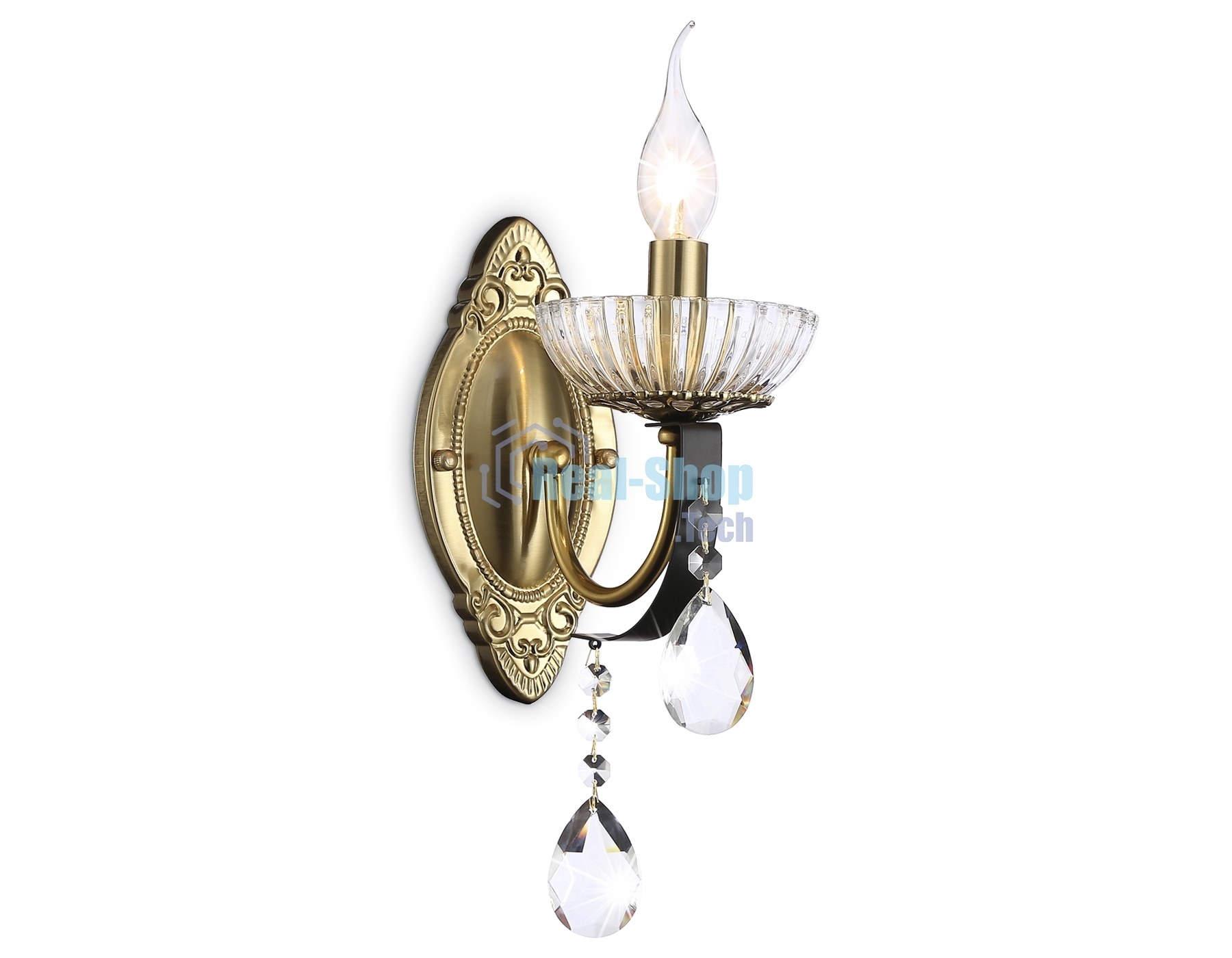 Светильник Ambrella light TR4954 BK/GD/CL черный/золото/прозрачный E14 max 40W 410*120*210