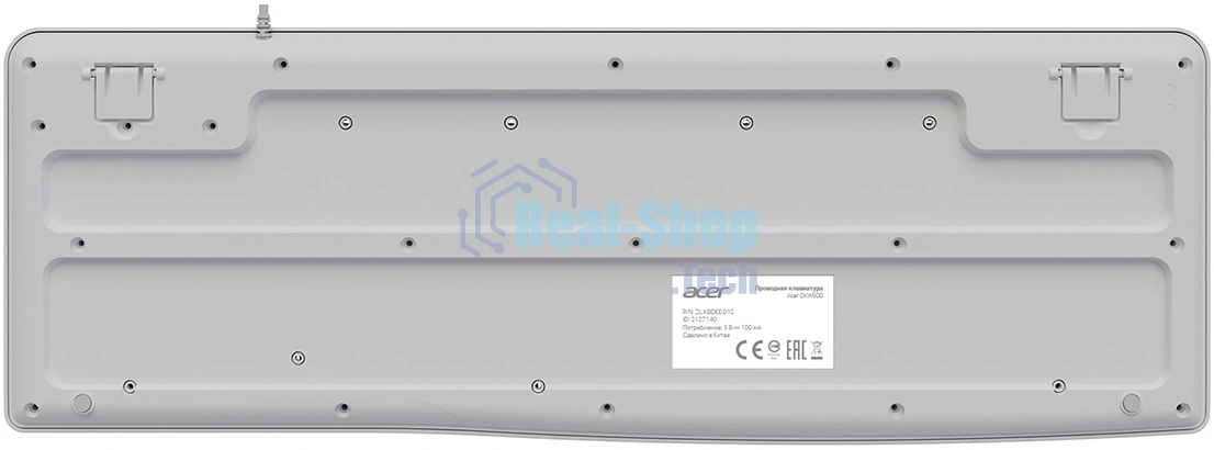 Клавиатура Acer OKW500 проводная, USB Type-A, белый