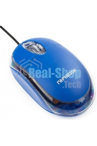 Мышь проводная Гарнизон GM-100B синий, 1000 dpi, USB, кнопки - 3