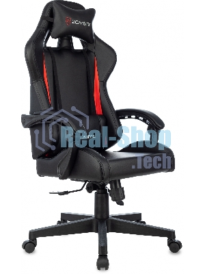 Кресло Zombie GAME TETRA черный/красный, экокожа, 120 кг, механизм качания