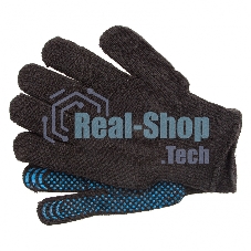 Перчатки трикотажные Сибртех хлопкоэфирные плюшевые, ПВХ 